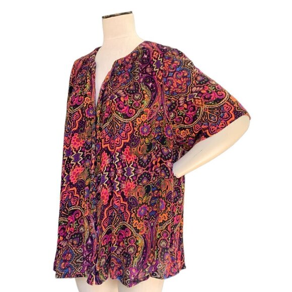 Roaman’s Short Sleeve Angelina Tunic Top Sz 26W #88J - Picture 6 of 8